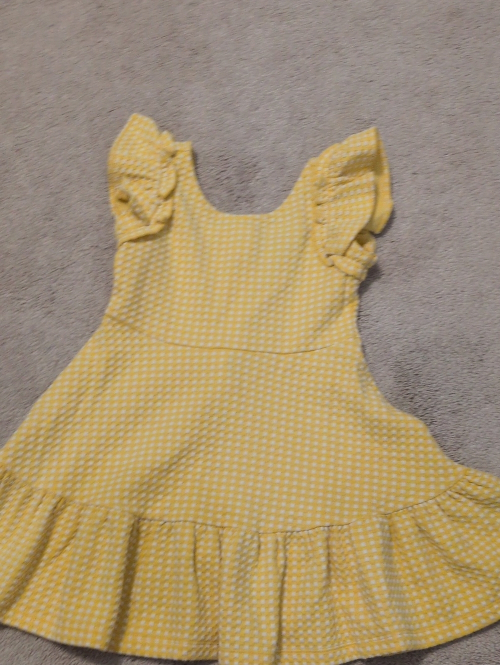 Janie and Jack - Yellow Gingham Ruffle-Sleeve Dress (Size 4)
